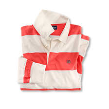 Rugby-Shirt in Rot-Wei