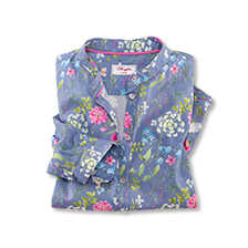 Stehkragenbluse mit Blumen