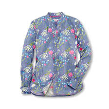 Stehkragenbluse mit Blumen