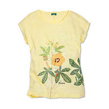 Leinen-Blumenshirt Hibiscus