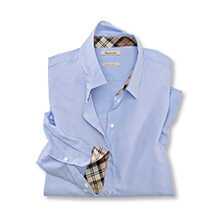 Thumbnail zu Blaue Oxfordbluse mit Tartanbestzen