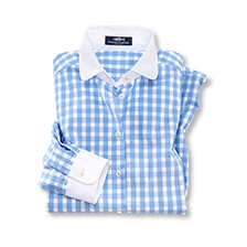 Vichybluse mit Bubikragen