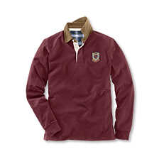 Alernatives Thumbnail 2 zu Rotes Rugbyshirt mit Cordkragen