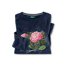 Thumbnail zu Langarmshirt mit rosa Blume