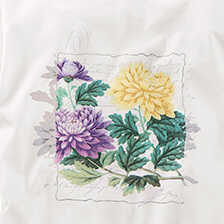 Alernatives Thumbnail 2 zu Weies Rundhals-Shirt Chrysanthemen