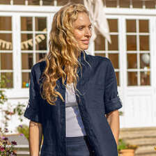 Alernatives Thumbnail 3 zu Leinen-Longbluse