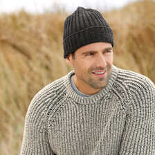 Grauer Wollpullover fr Herren
