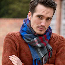 Lambswool-Pullover fr Herren mit Rippenstrick