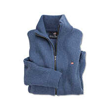 Thumbnail zu Zip-Cardigan aus Lambswool mit Patentstrick