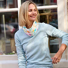 Schottischer Kaschmirpullover mit Leinen