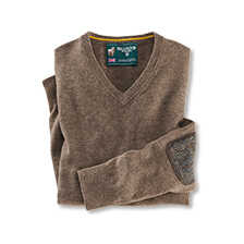 Lambswool-Herren-Pullover Lewis mit Harris Tweed