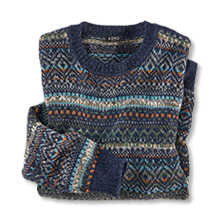 Alpakapullover mit Fair-Isle-Muster