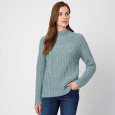 Damen-Strickpullover mit Stehkragen