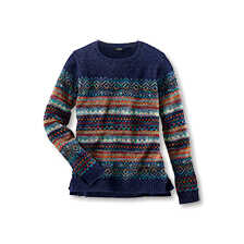 Alpaka-Pullover Fair Isle fr Damen