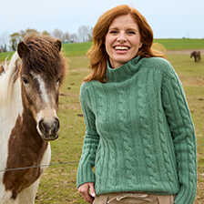 Zopfstrick-Damenpullover aus Lambswool