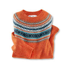 Damen-Shetland-Pullover mit Fair Isle Muster