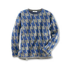 Oversized-Pullover mit Hahnentritt-Muster