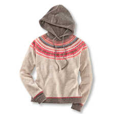 Lambswool-Strickhoodie Fair Isle fr Damen