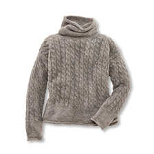 Thumbnail zu Zopfstrickpullover mit Rollkragen