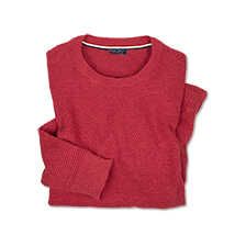 Roter Leinenpullover