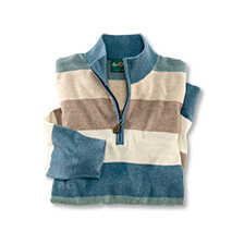 Troyer-Pullover mit Blockstreifen Pima Cotton