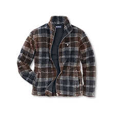 Thumbnail zu Sherpa-Fleecejacke mit Stehkragen modernes Schottenkaromuster