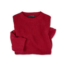 Roter Alpaka-Pullover