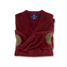 Roter Lambswool-Pullover