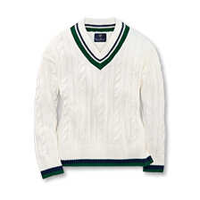 Thumbnail zu V-Pullover mit Zopfstrick