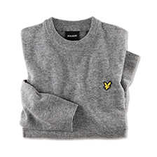 Grauer Lambswool-Pullover