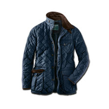 Dunkelblaue Steppjacke mit Harris Tweed fr Herren