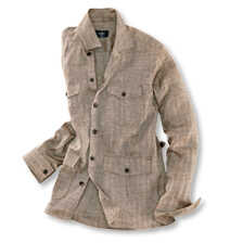 Herren-Leinenjacke aus Fischgrat-Gewebe