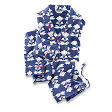 Damen-Pyjama mit Grafik-Blütenprint