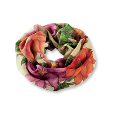 Woll-Loopschal mit Blumen fr Damen