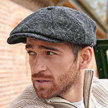 Schirmmtze aus Tweed  fr Herren
