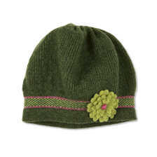 Strickmtze fr Damen mit Blume