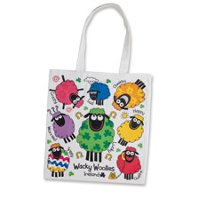 Einkaufstasche Wacky Woollies mit bunten Schafen