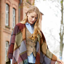Kariertes Cape fr Damen