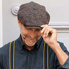 Glencheck-Kappe Bainbridge aus Tweed