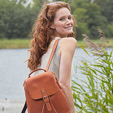 Lederrucksack aus naturbelassenem Leder