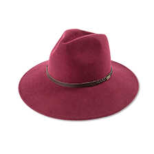 Roter Fedora Filzhut mit Lederband