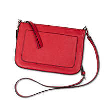 Rote Leder-Umhngetasche