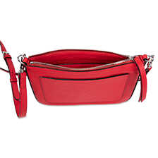 Rote Leder-Umhngetasche