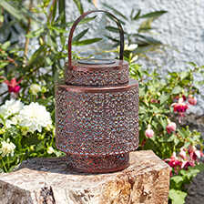 Solar-Gartenlaterne Tangier mit Ornamentmuster
