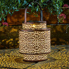 Solar-Gartenlaterne Tangier mit Ornamentmuster