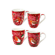 Thumbnail zu Weihnachts-Becher-Set mit Robins