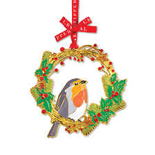 Thumbnail zu Weihnachtsanhnger Robin aus Emaille mit Glassteinen