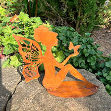Elfe Metallfigur Edelrostoptik