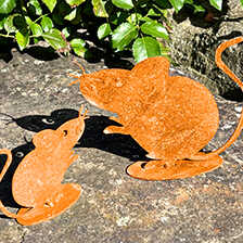 Gartenfiguren-Set Muse aus Metall in Edelrostoptik