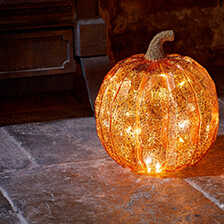 Thumbnail zu Groe Krbis-Leuchte Golden Pumpkin